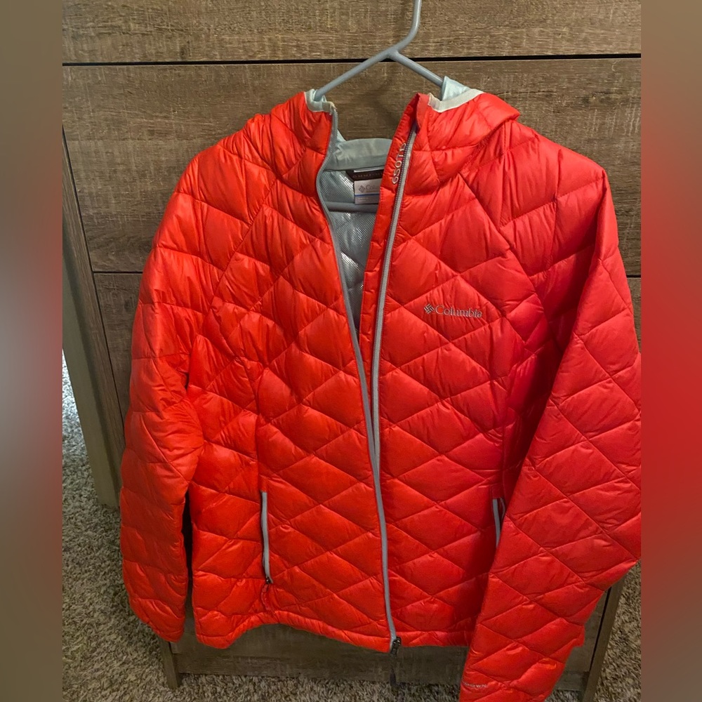 Jacket neon red orange large coat